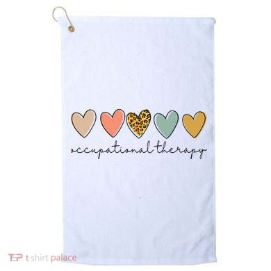 Occupational Therapist Leopard Heart Occupational Therapy Golf Towel