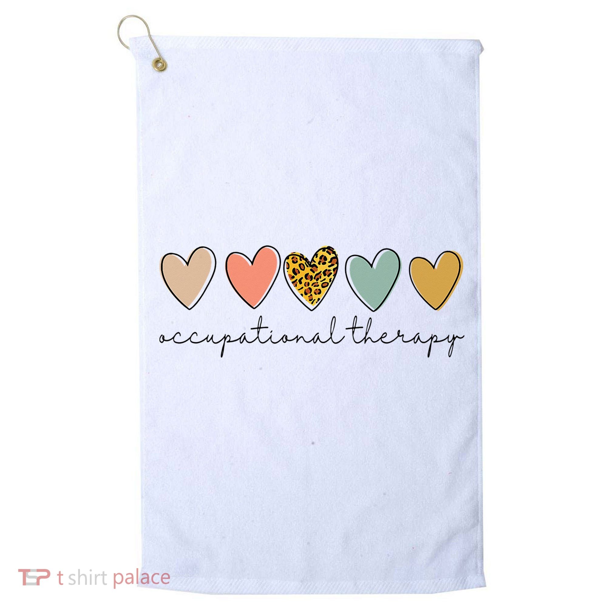 Occupational Therapist Leopard Heart Occupational Therapy Golf Towel
