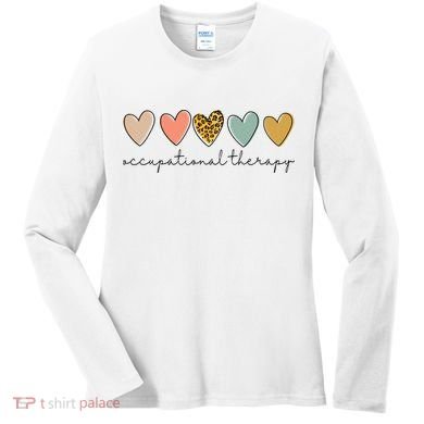 Occupational Therapist Leopard Heart Occupational Therapy Women's Long Sleeve Shirt