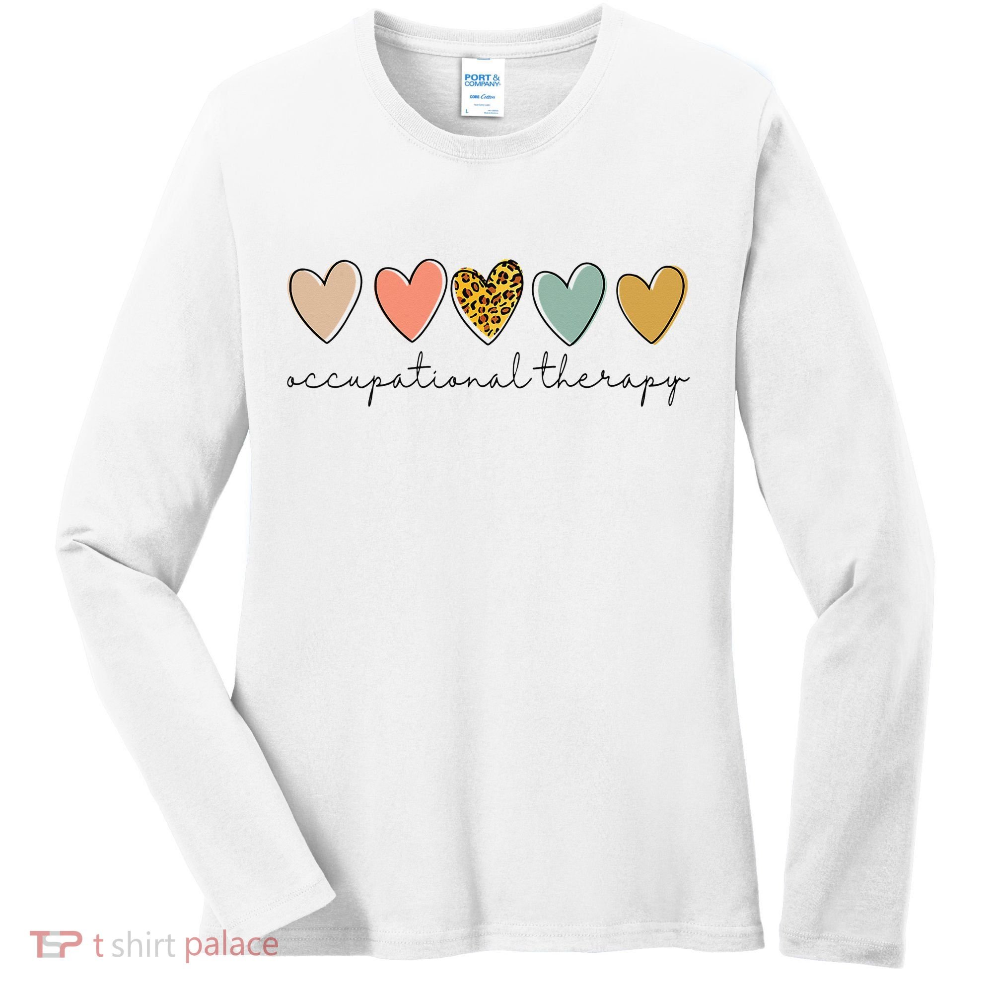 Occupational Therapist Leopard Heart Occupational Therapy Women's Long Sleeve Shirt