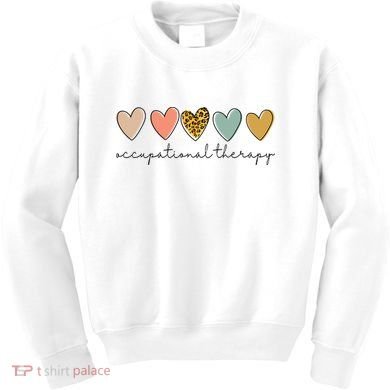 Occupational Therapist Leopard Heart Occupational Therapy Kids Sweatshirt