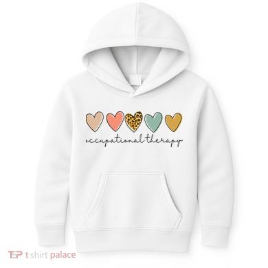 Occupational Therapist Leopard Heart Occupational Therapy Kids Hoodie