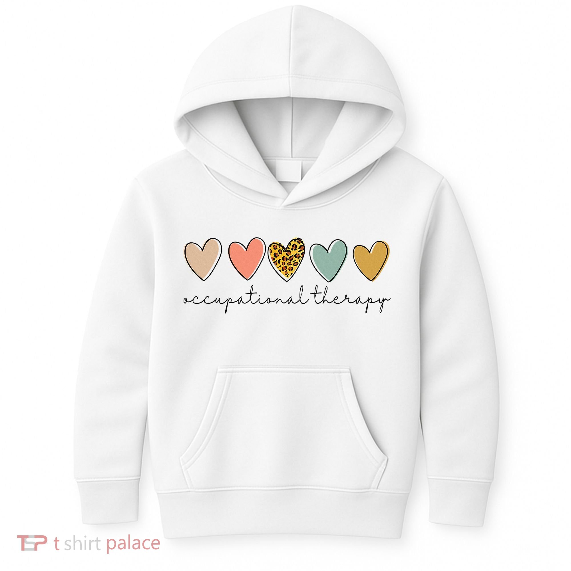 Occupational Therapist Leopard Heart Occupational Therapy Kids Hoodie