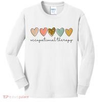 Occupational Therapist Leopard Heart Occupational Therapy Kids Long Sleeve Shirt thumb 0