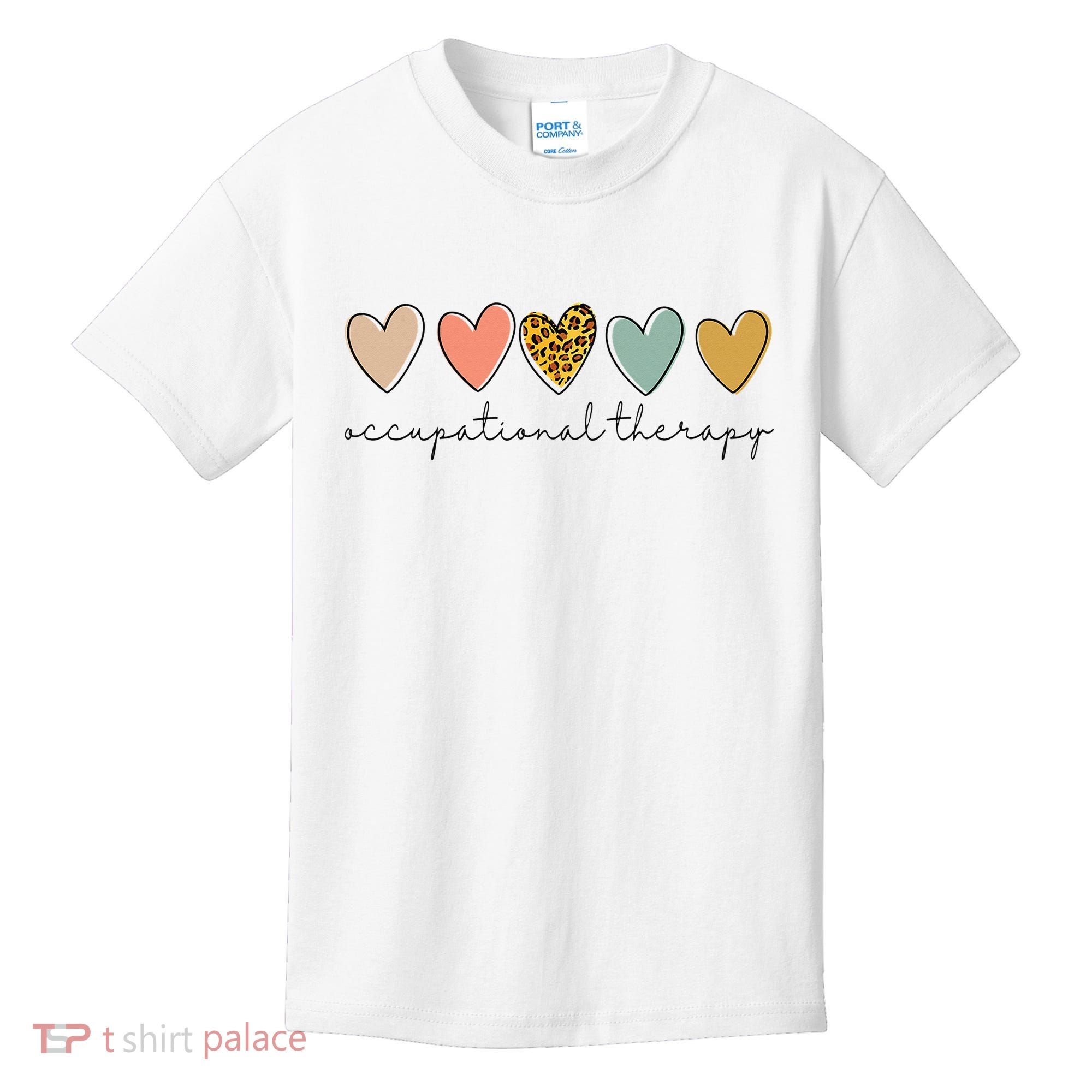 Occupational Therapist Leopard Heart Occupational Therapy Kids T-Shirt