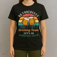 Oktoberfest Team Lets Get Schnitzel Faced T-Shirt thumb 4