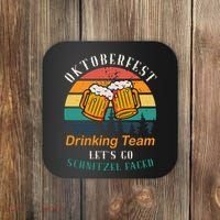 Oktoberfest Team Lets Get Schnitzel Faced Coaster thumb 0