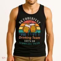 Oktoberfest Team Lets Get Schnitzel Faced Tank Top thumb 3