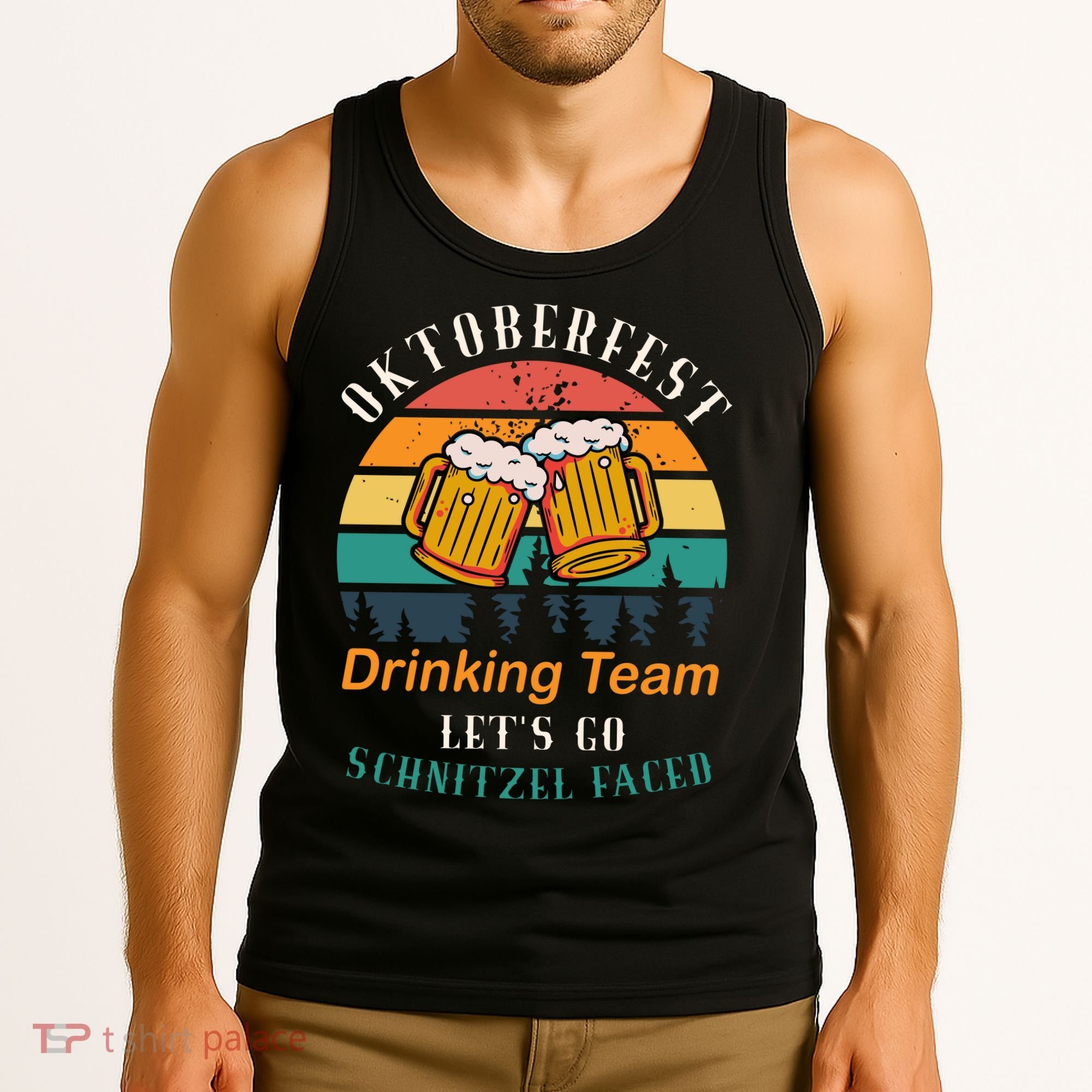 Oktoberfest Team Lets Get Schnitzel Faced Tank Top