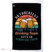 Oktoberfest Team Lets Get Schnitzel Faced Golf Towel thumb 0