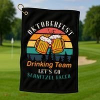 Oktoberfest Team Lets Get Schnitzel Faced Golf Towel thumb 1