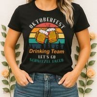 Oktoberfest Team Lets Get Schnitzel Faced Women's T-Shirt thumb 2