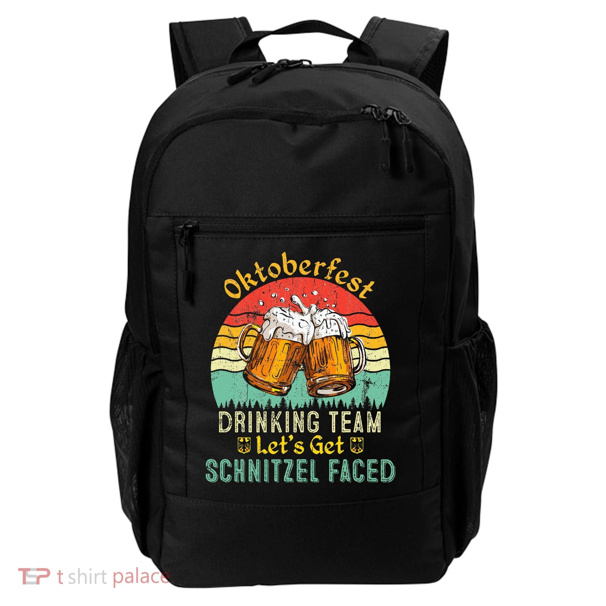 Oktoberfest Team Lets Get Schnitzel Faced German Backpack