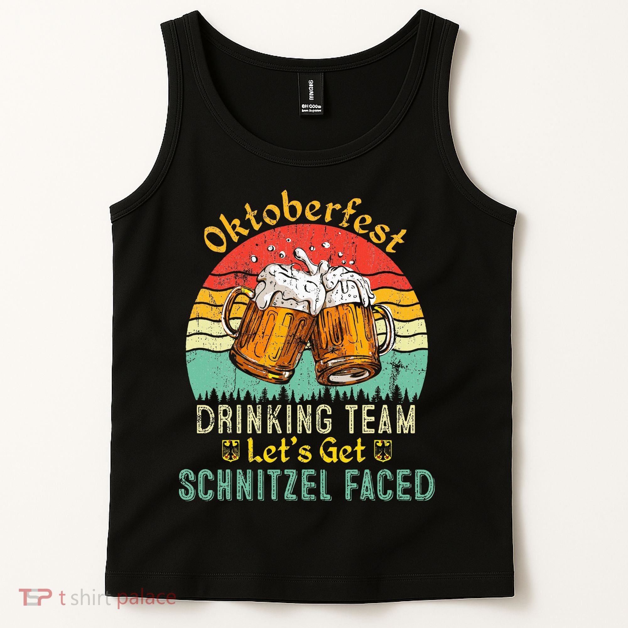 Oktoberfest Team Lets Get Schnitzel Faced German Tank Top