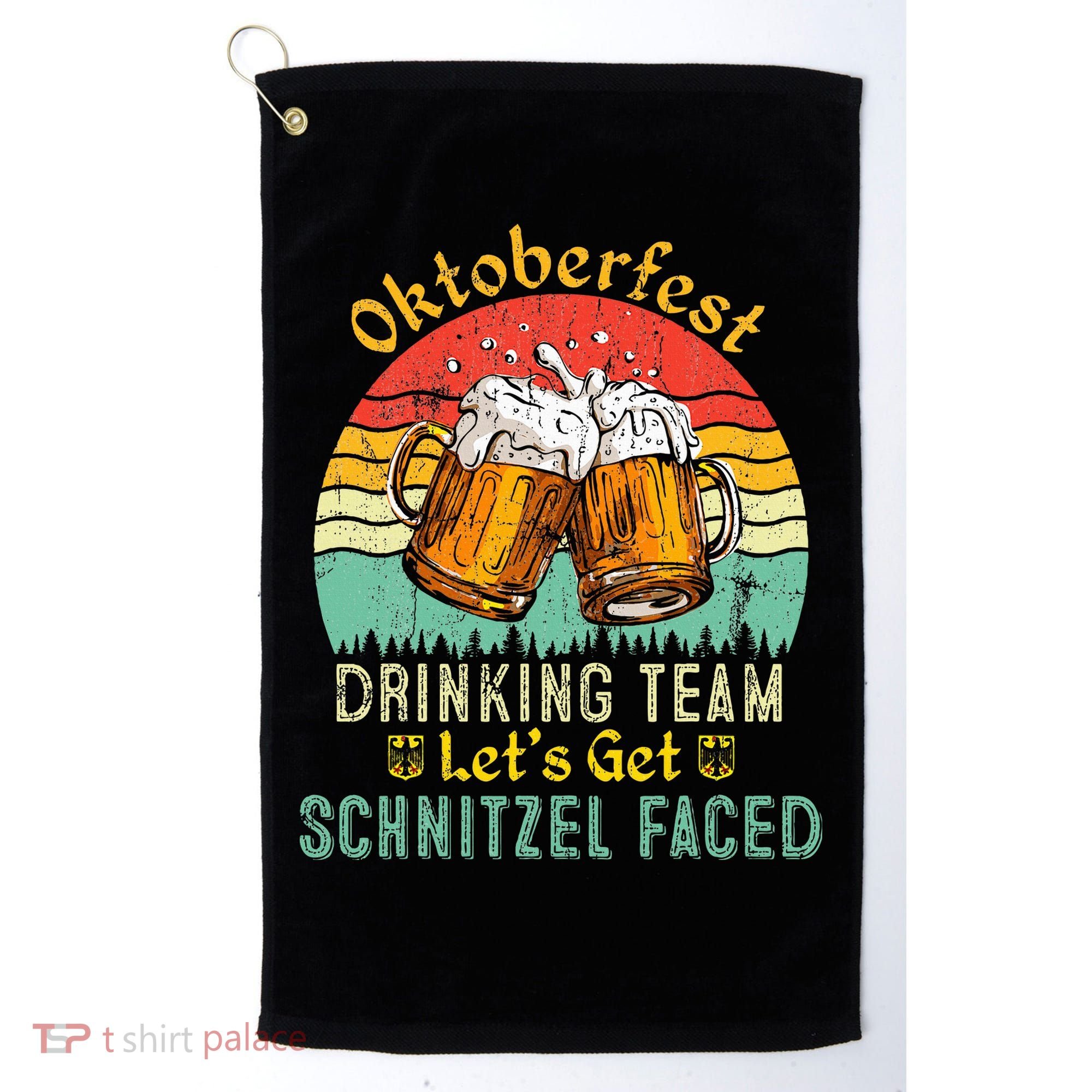Oktoberfest Team Lets Get Schnitzel Faced German Golf Towel