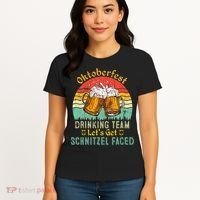 Oktoberfest Team Lets Get Schnitzel Faced German Women's T-Shirt thumb 4