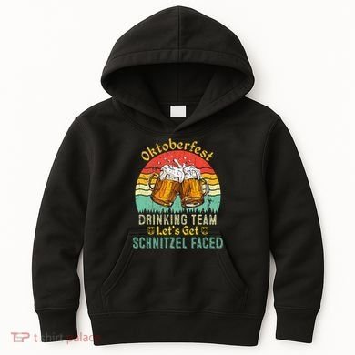 Oktoberfest Team Lets Get Schnitzel Faced German Kids Hoodie