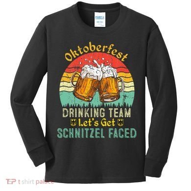 Oktoberfest Team Lets Get Schnitzel Faced German Kids Long Sleeve Shirt