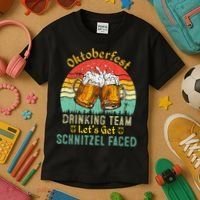 Oktoberfest Team Lets Get Schnitzel Faced German Kids T-Shirt thumb 3