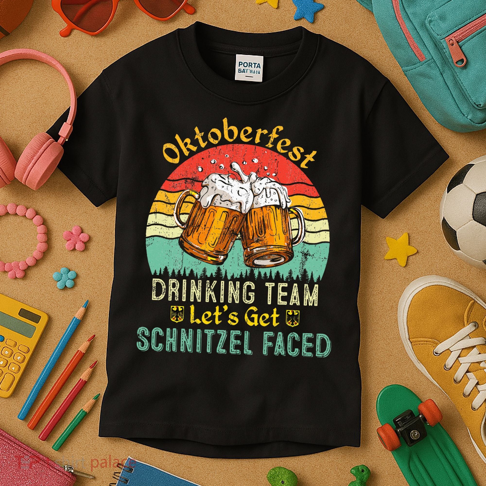 Oktoberfest Team Lets Get Schnitzel Faced German Kids T-Shirt