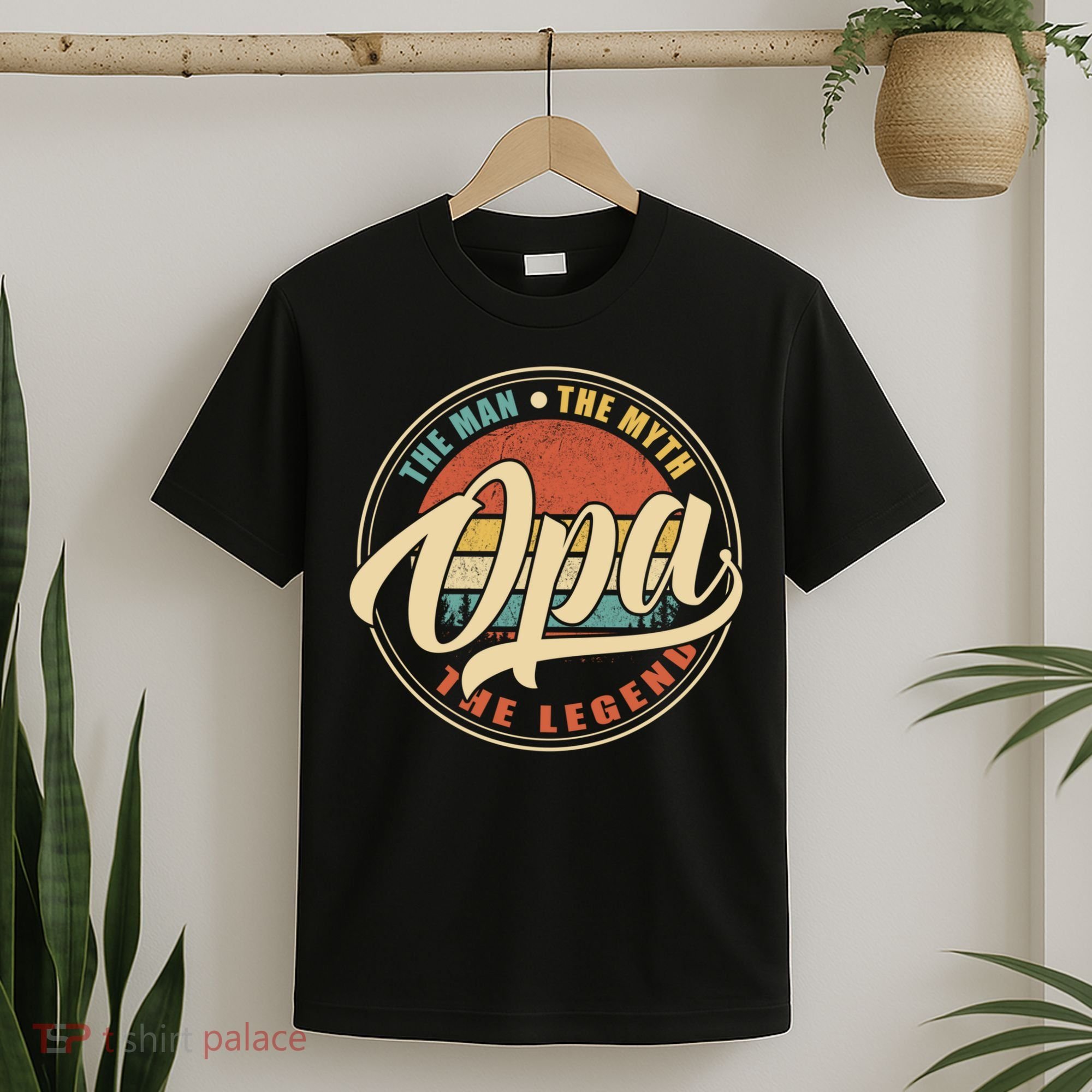 Opa The Man The Myth The Legend Vintage Retro Fathers Day Gift T-Shirt