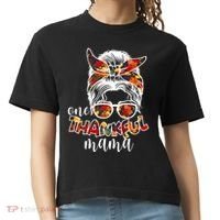 One Thankful Mama Fall Hair Bun Comfort Colors Boxy T-Shirt thumb 0