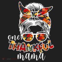 One Thankful Mama Fall Hair Bun Women's Sweatshirt thumb 2