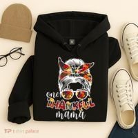 One Thankful Mama Fall Hair Bun Hoodie thumb 4