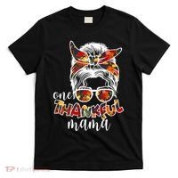 One Thankful Mama Fall Hair Bun T-Shirt thumb 0