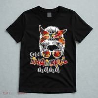 One Thankful Mama Fall Hair Bun T-Shirt thumb 5