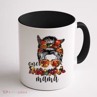 One Thankful Mama Fall Hair Bun Coffee Mug thumb 1