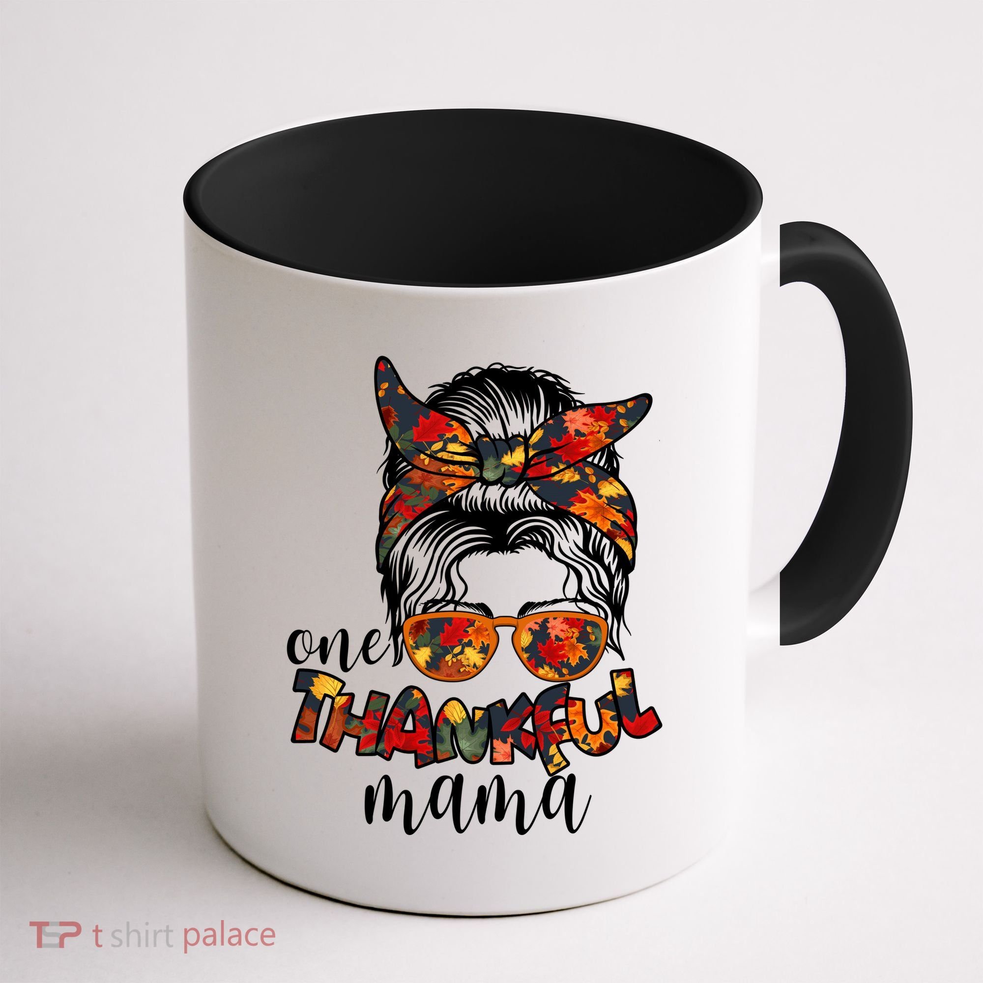 One Thankful Mama Fall Hair Bun Coffee Mug