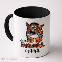 One Thankful Mama Fall Hair Bun Coffee Mug thumb 0
