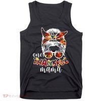 One Thankful Mama Fall Hair Bun Tank Top thumb 0