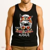 One Thankful Mama Fall Hair Bun Tank Top thumb 3
