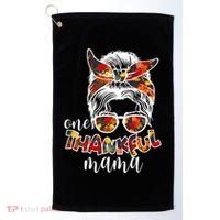 One Thankful Mama Fall Hair Bun Golf Towel thumb 0