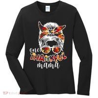 One Thankful Mama Fall Hair Bun Women's Long Sleeve Shirt thumb 0