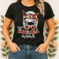 One Thankful Mama Fall Hair Bun Women's T-Shirt thumb 2