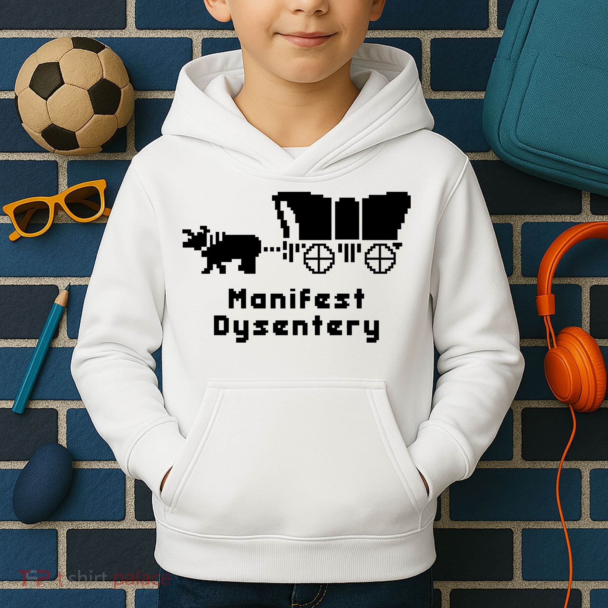 Oregon Trail Manifest Dysentery Kids Hoodie