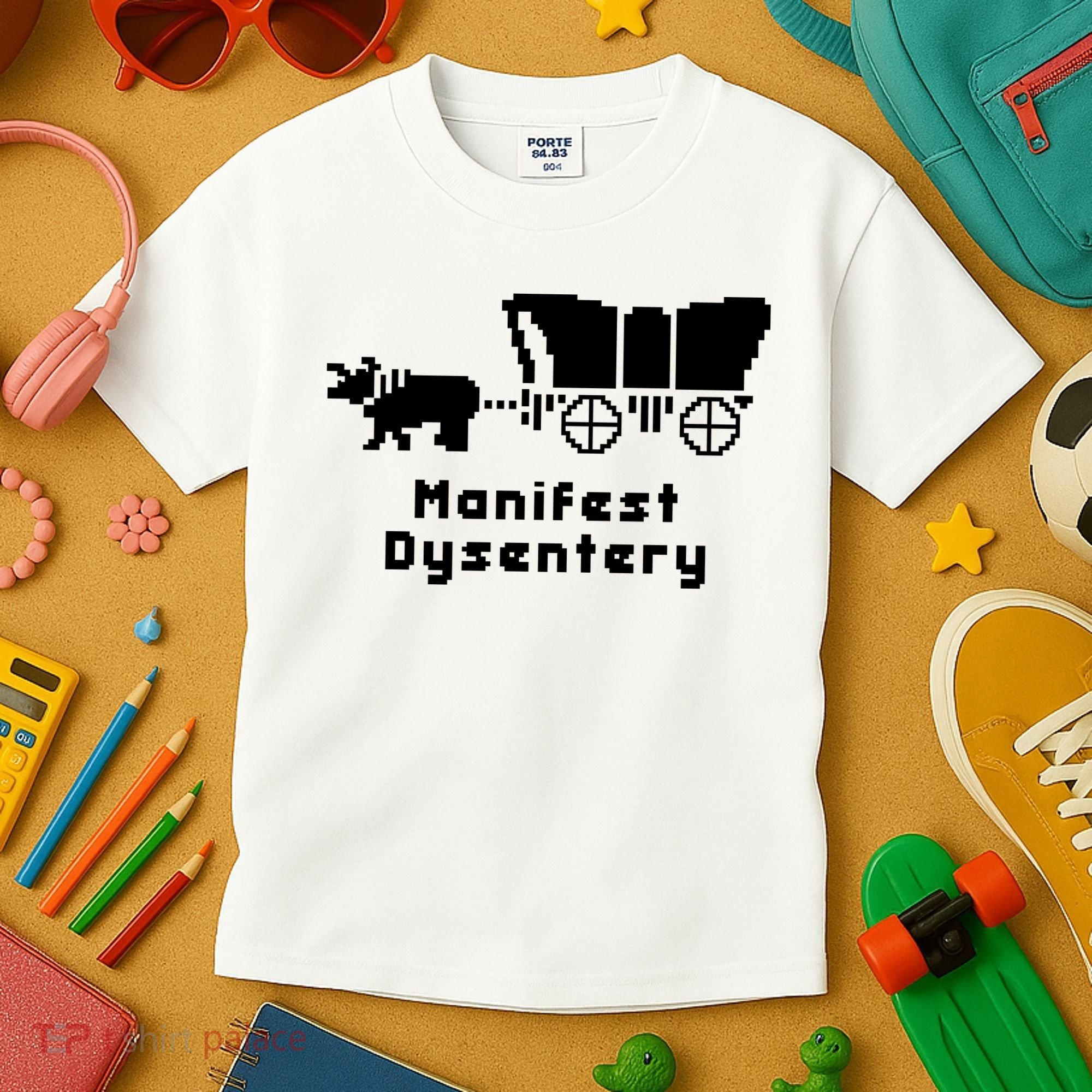 Oregon Trail Manifest Dysentery Kids T-Shirt