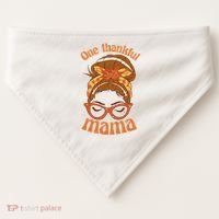 One Thankful Mama Autumn Festive Hair Bun USA-Made Doggie Bandana thumb 0
