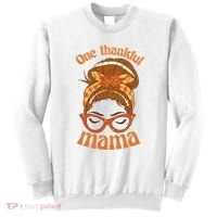 One Thankful Mama Autumn Festive Hair Bun Sweatshirt thumb 0