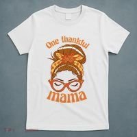 One Thankful Mama Autumn Festive Hair Bun T-Shirt thumb 5