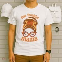 One Thankful Mama Autumn Festive Hair Bun T-Shirt thumb 6