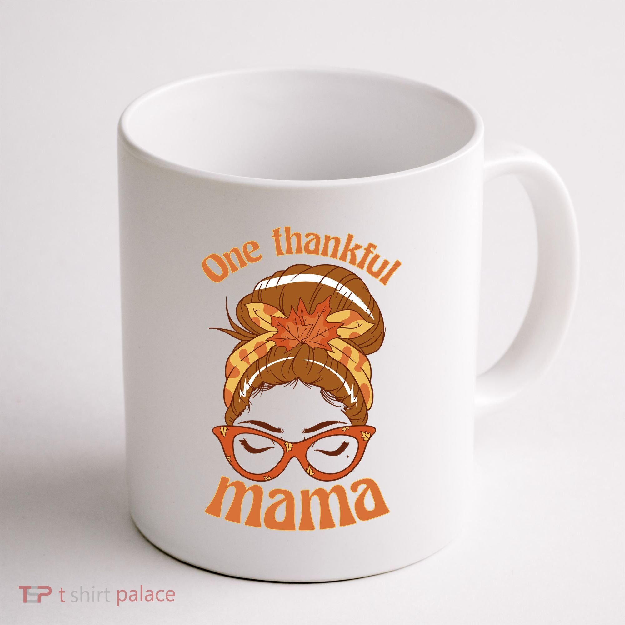 One Thankful Mama Autumn Festive Hair Bun Coffee Mug