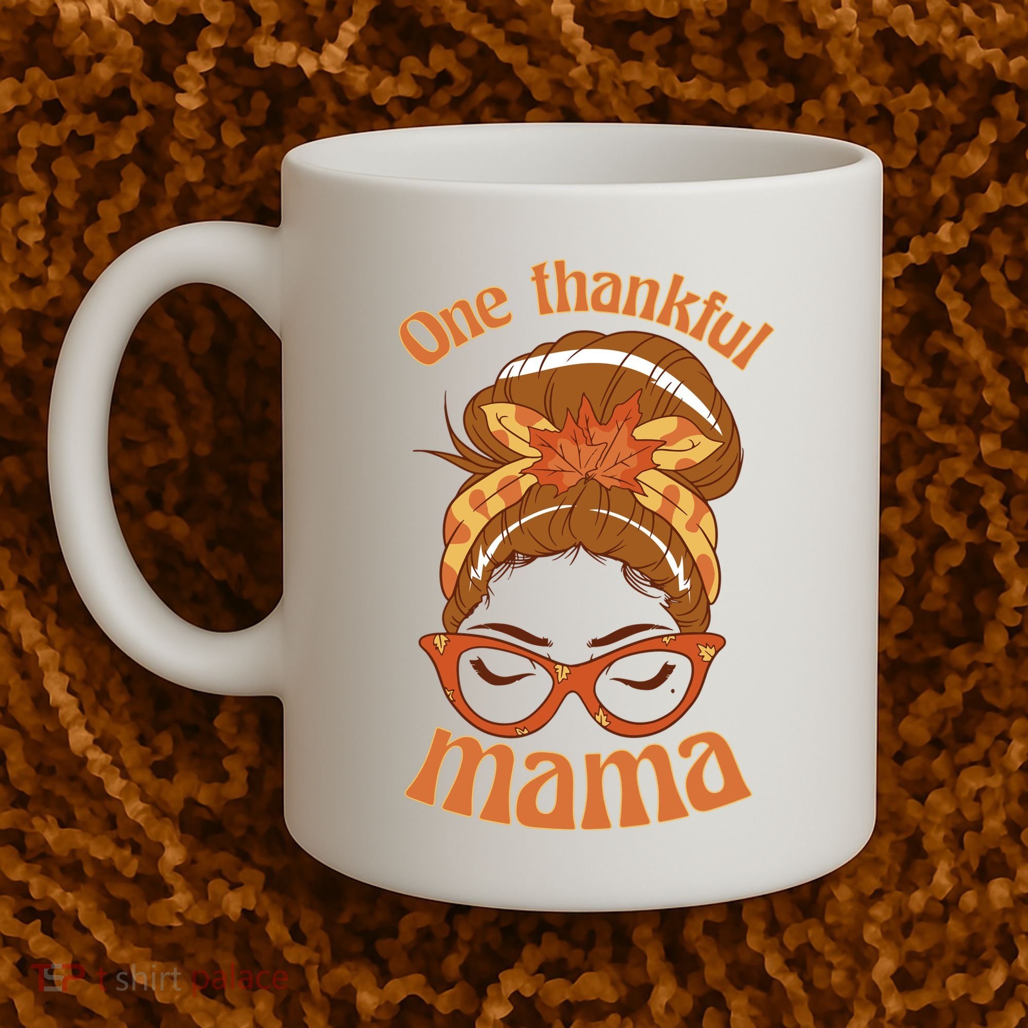 One Thankful Mama Autumn Festive Hair Bun Coffee Mug
