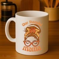 One Thankful Mama Autumn Festive Hair Bun Coffee Mug thumb 4