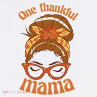 One Thankful Mama Autumn Festive Hair Bun Women's Hoodie thumb 2