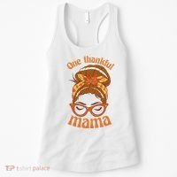One Thankful Mama Autumn Festive Hair Bun Women's Tank Top thumb 0