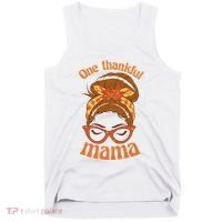 One Thankful Mama Autumn Festive Hair Bun Tank Top thumb 0